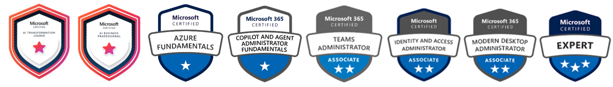 Microsoft certification badges banner